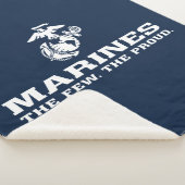 Couverture Sherpa USMC Les rares Logo Fiers Empilés - Blanc (3/4)