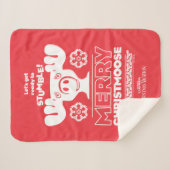 Couverture Sherpa Vacances de Noël | Joyeux Christmoose (Devant (Horizontal))