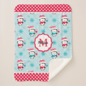 Couverture Sherpa Vacances de Noël mignonnes Monogram (Devant)
