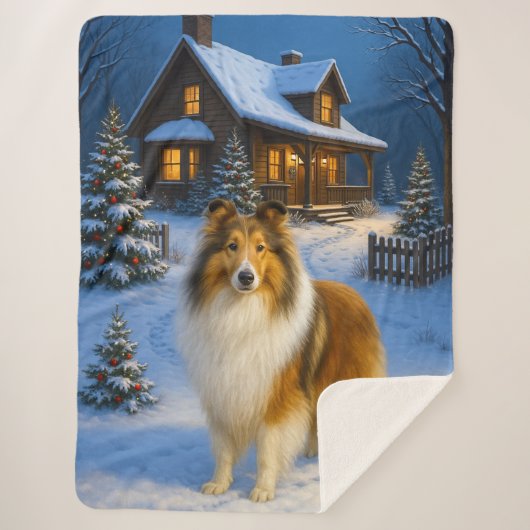 Couverture Sherpa Vacances Rough Collie (Devant)