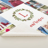 Couverture Sherpa Vacances Verdure Wreath Famille Monogramme 12 Phot (3/4)