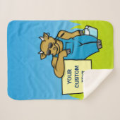 Couverture Sherpa Vache avec signe (Devant (Horizontal))