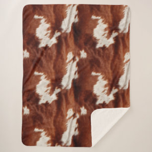 Couverture Sherpa Vache blanche Brown