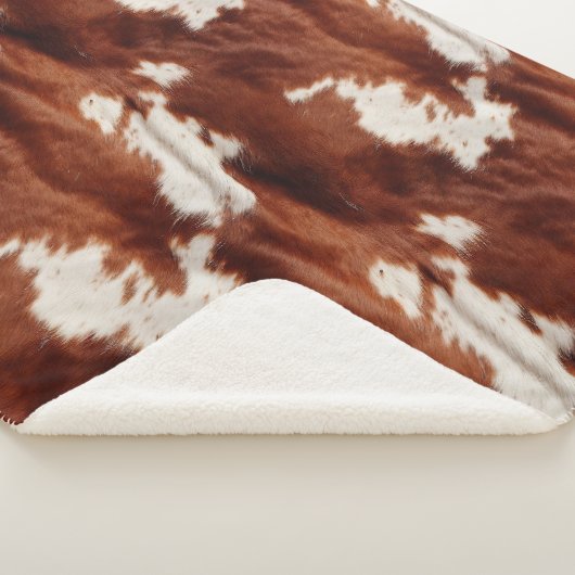 Couverture Sherpa Vache blanche Brown (3/4)