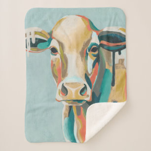 Couverture Sherpa Vache colorée