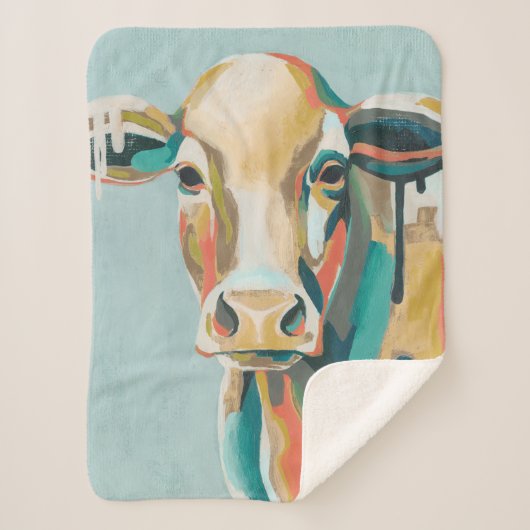 Couverture Sherpa Vache colorée (Devant)