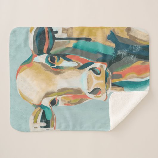 Couverture Sherpa Vache colorée (Devant (Horizontal))