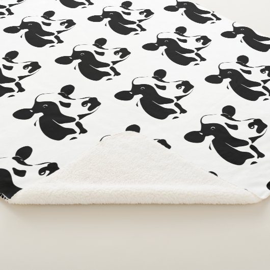 Couverture Sherpa Vache Couverture-Noire et blanche à Sherpa (3/4)