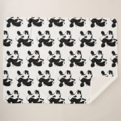 Couverture Sherpa Vache Couverture-Noire et blanche à Sherpa (Devant (Horizontal))