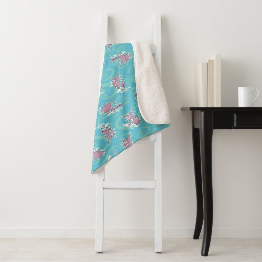 Couverture Sherpa Vache et poulet Super Vache Motif (En situation)