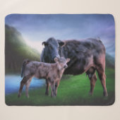 Couverture Sherpa Vache et veau Black Angus (Devant (Horizontal))