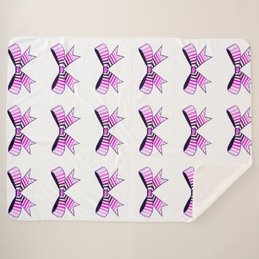 Couverture Sherpa Vaches roses Blanche Sherpa (Devant (Horizontal))