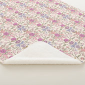Couverture Sherpa Vaches roses et fleurs rustiques (3/4)