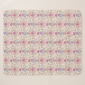 Couverture Sherpa Vaches roses et fleurs rustiques (Devant (Horizontal))