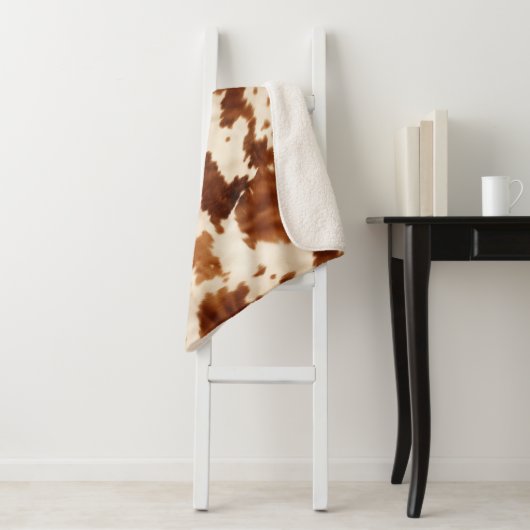 Couverture Sherpa Vachette à crème Brown occidentale (En situation)