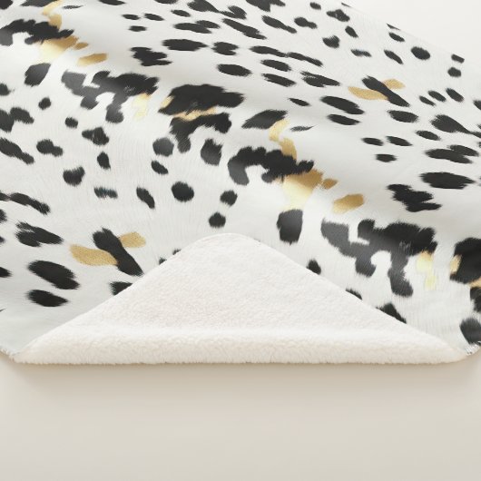 Couverture Sherpa Vachette blanche noire (3/4)
