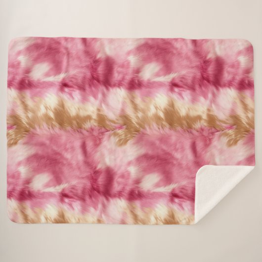 Couverture Sherpa Vachette blanche rose crème Brown (Devant (Horizontal))