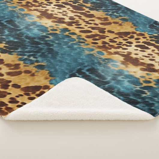 Couverture Sherpa Vachette bleue Brown (3/4)