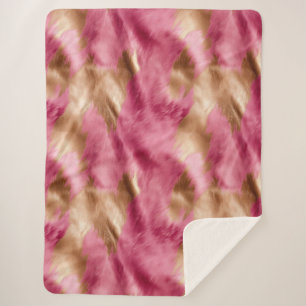 Couverture Sherpa Vachette de cowgirl en or rose de l'Ouest