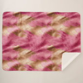 Couverture Sherpa Vachette de cowgirl en or rose de l'Ouest (Devant (Horizontal))