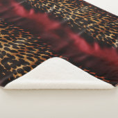 Couverture Sherpa Vachette rouge Gold Faux Southwest Cowhal (3/4)