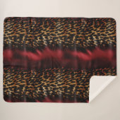 Couverture Sherpa Vachette rouge Gold Faux Southwest Cowhal (Devant (Horizontal))