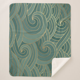 Couverture Sherpa Vague d'or : Traditionnel luxe oriental