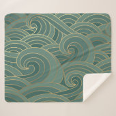 Couverture Sherpa Vague d'or : Traditionnel luxe oriental (Devant (Horizontal))