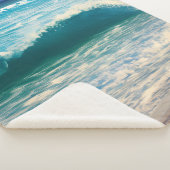 Couverture Sherpa Vague océanique bleu (3/4)