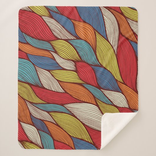 Couverture Sherpa Vagues à main : Arrière - plan Abstrait sans joint (Devant)