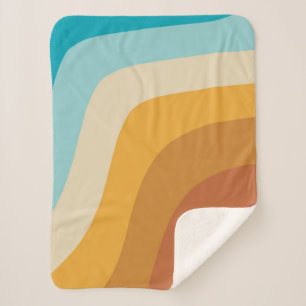 Couverture Sherpa Vagues Abstraites Arc-en-ciel coloré