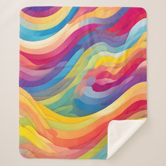 Couverture Sherpa Vagues arc-en-ciel (Devant)