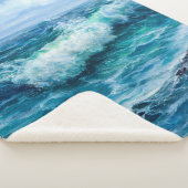 Couverture Sherpa Vagues dans l'océan. Impressionnisme moderne, mode (3/4)