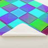 Couverture Sherpa Vagues lumineuses géométriques vives (3/4)