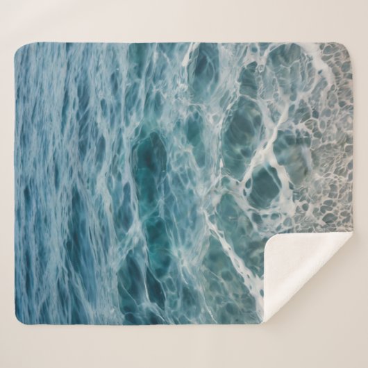 Couverture Sherpa Vagues océaniques (Devant (Horizontal))
