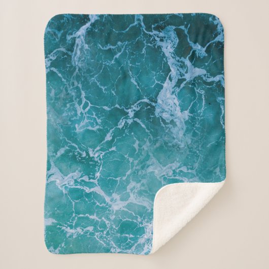 Couverture Sherpa Vagues profondes de l'océan bleu (Devant)