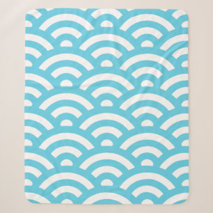 Couverture Sherpa Vagues texture bleu marine