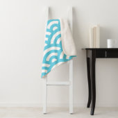 Couverture Sherpa Vagues texture bleu marine (En situation)