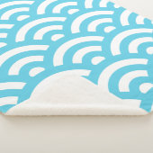 Couverture Sherpa Vagues texture bleu marine (3/4)