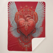 Couverture Sherpa "Valentine Love Wings" (Devant)