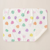 Couverture Sherpa Valentines Day Candy Hearts Motif (Devant (Horizontal))