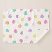 Couverture Sherpa Valentines Day Candy Hearts Motif (Devant (Horizontal))