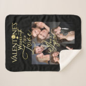 Couverture Sherpa Valentine's Day Elegant Gold Photo Collage (Devant (Horizontal))