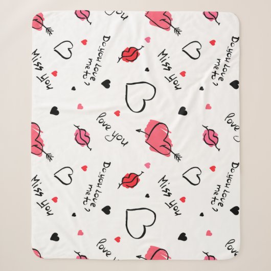 Couverture Sherpa Valentine's Hearts Arrow sans couture (Devant)