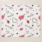 Couverture Sherpa Valentine's Hearts Arrow sans couture (Devant (Horizontal))
