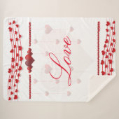 Couverture Sherpa Valentines Jour Blanc / Coeurs Rose Sherpa Blanket (Devant (Horizontal))