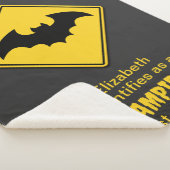 Couverture Sherpa Vampire Bat Avertissement Halloween (3/4)