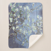 Couverture Sherpa Van Gogh Almond Blossoms en acier bleu (Devant)