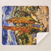 Couverture Sherpa Van Gogh - Deux peupliers sur une colline (Devant (Horizontal))