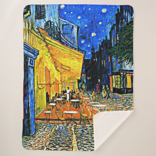 Couverture Sherpa Van Gogh - Terrasse Café (Devant)